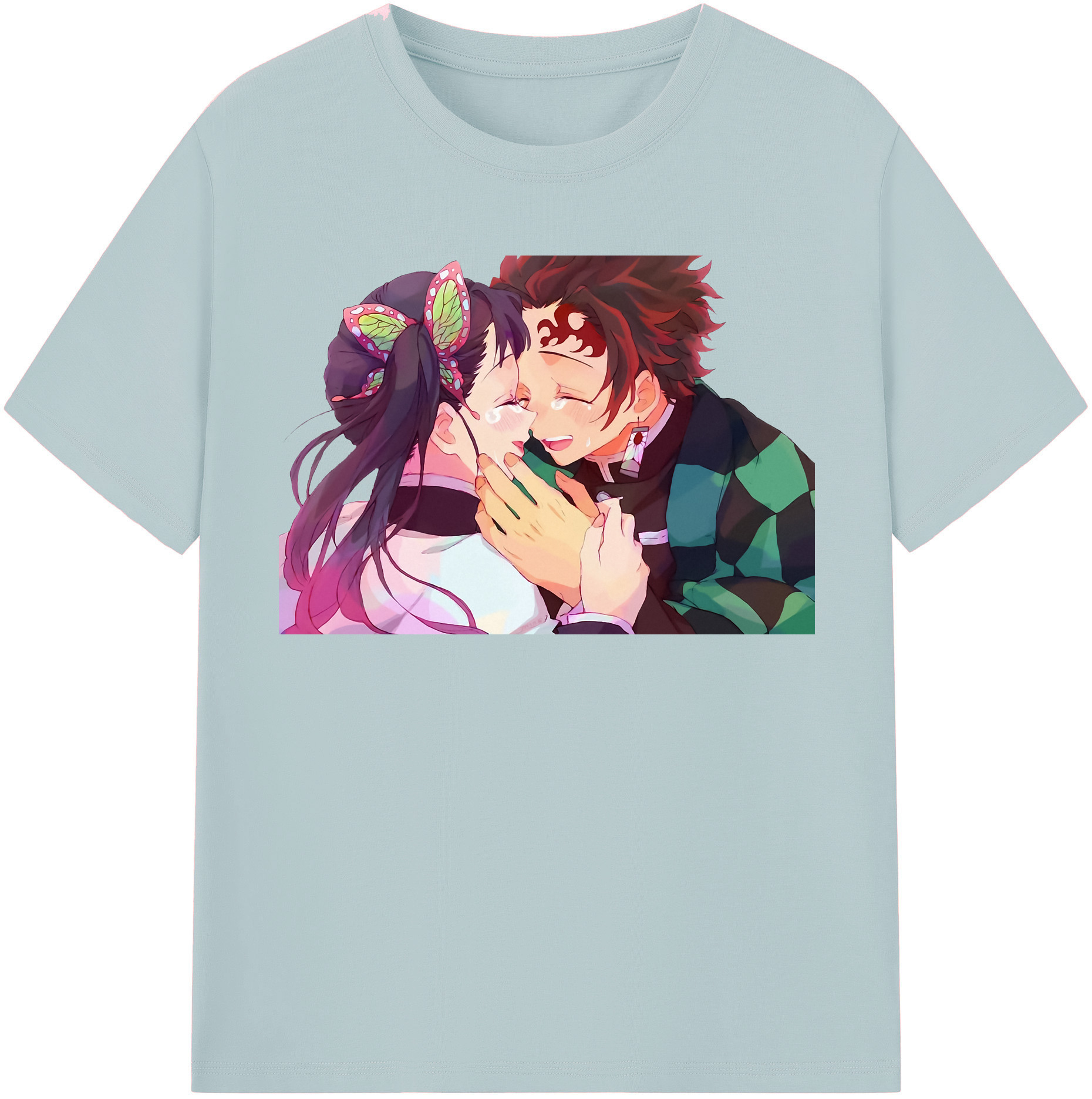 （画像用） 鬼滅の刃 竈門 炭治郎／かまど たんじろう Kamado Tanjirou 綿100％半袖Tシャツ（フロントプリント）